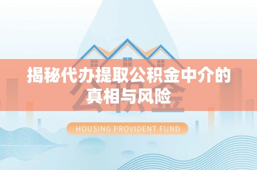 循化揭秘代办提取公积金中介的真相与风险