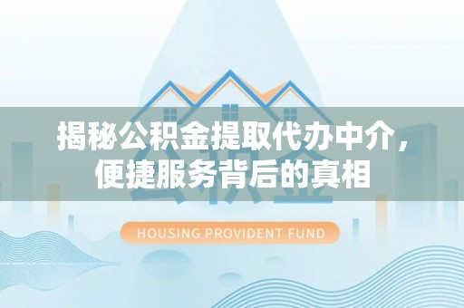 循化揭秘公积金提取代办中介，便捷服务背后的真相