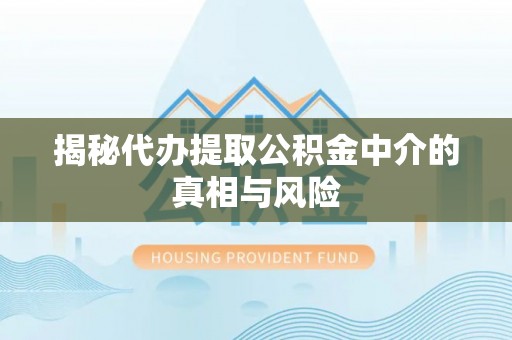 循化揭秘代办提取公积金中介的真相与风险