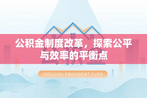 循化公积金制度改革，探索公平与效率的平衡点