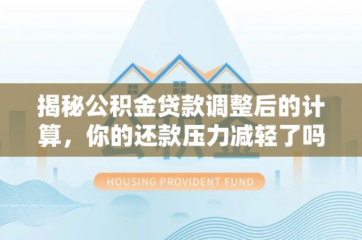 循化揭秘公积金贷款调整后的计算，你的还款压力减轻了吗？