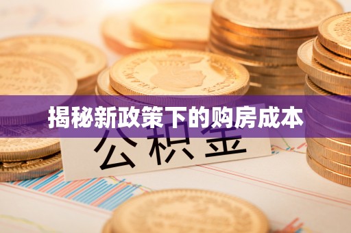 循化揭秘新政策下的购房成本