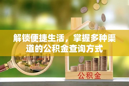 循化解锁便捷生活，掌握多种渠道的公积金查询方式