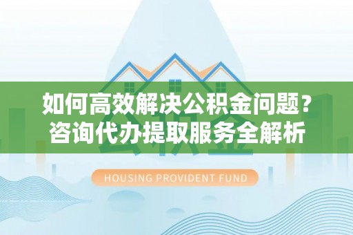 循化如何高效解决公积金问题？咨询代办提取服务全解析