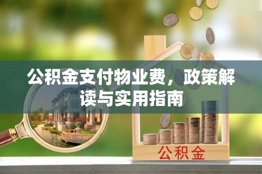 循化公积金支付物业费，政策解读与实用指南