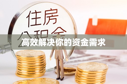 循化高效解决你的资金需求